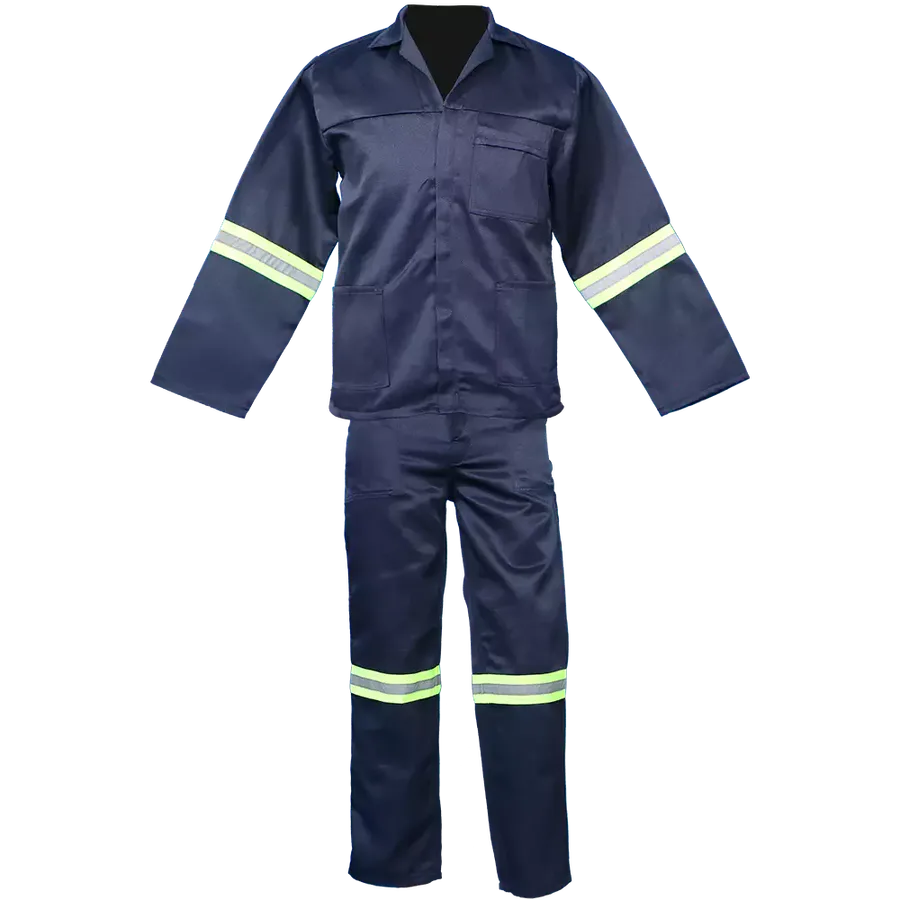 J54 Navy Conti Suit 100% Cotton with Reflective