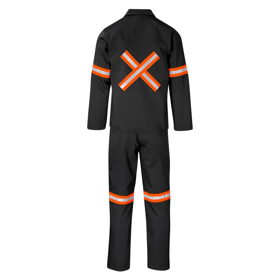 Trade Polycotton Conti - Suit Reflective Arms, Legs & Back - Orange Tape